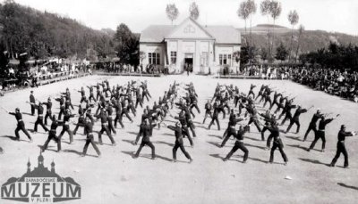 sjezd hasičů v roce 1928 (fotoarchiv Zpč. Muzea)