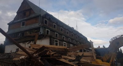 Demolice Sokolské boudy, říjen 2019