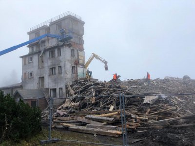 Demolice Sokolské boudy, listopad 2019