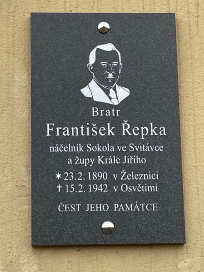 Pamětní deska Františka Řepky, foto: Dagmar Matějů