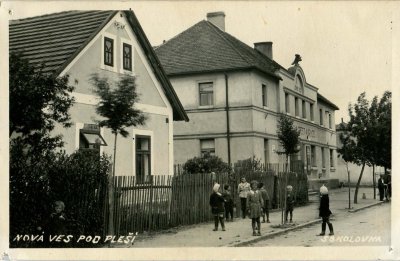pohlednice se sokolovnou, rok 1935