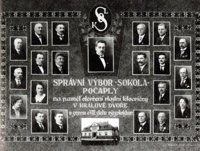 Správní výbor jednoty při otevření sokolovny, zdroj: 