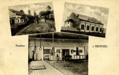 Nehvizdská sokolovna na dobové pohlednici, zdroj: archiv ČOS