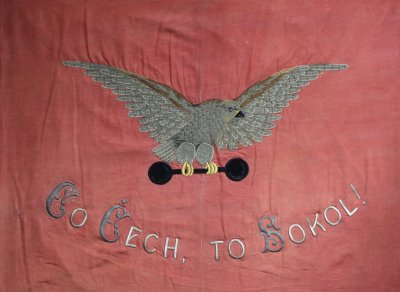 Prapor T. J. Sokol Věltěž - zadní strana